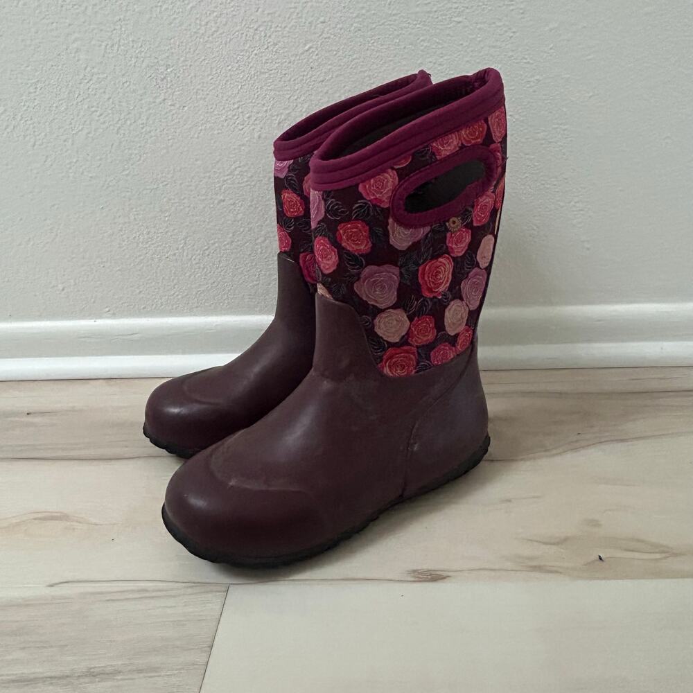 BOGS Water Rose Rain Boots Girls Youth 2